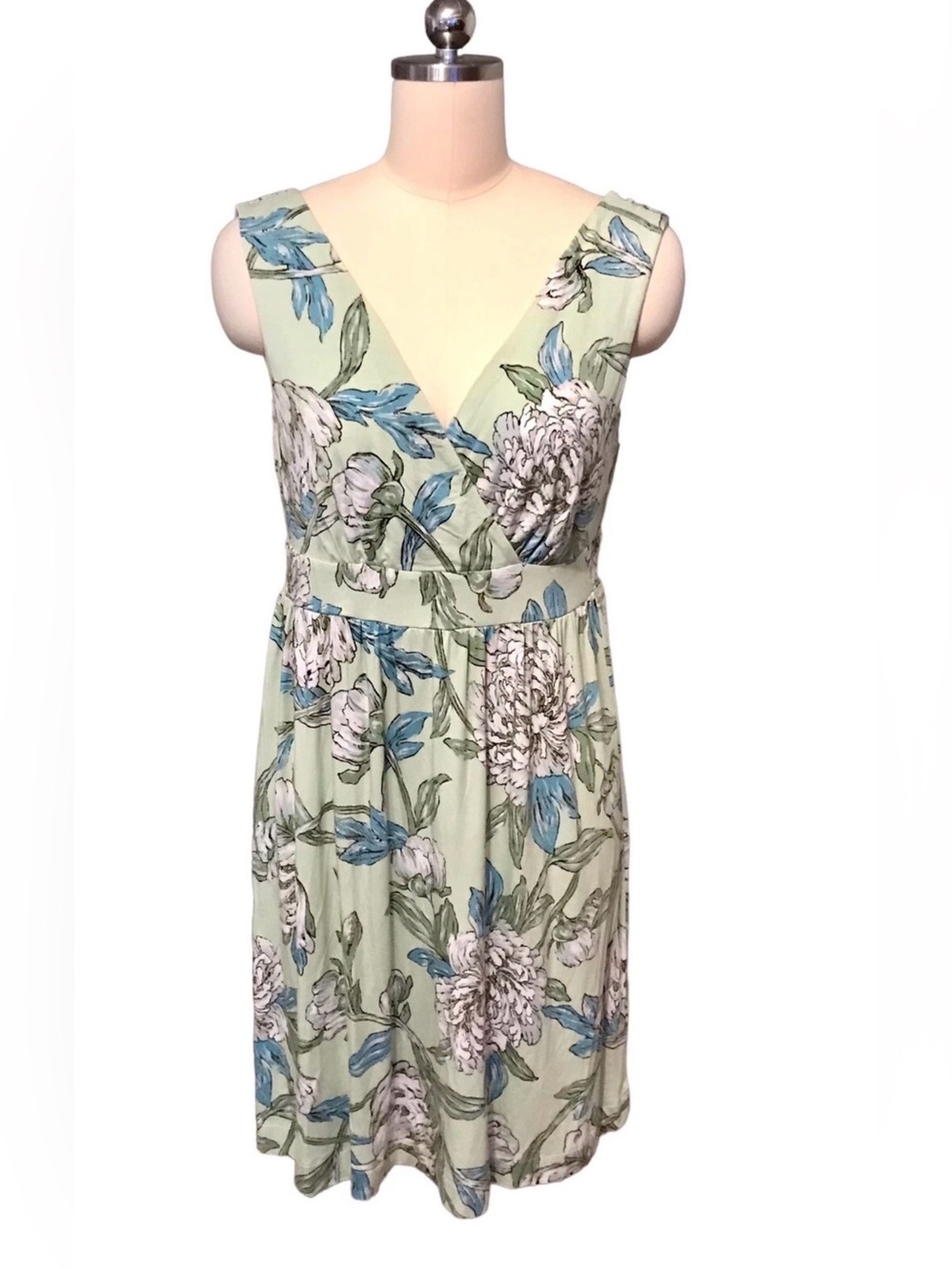 Soma Floral Sleeveless Empire Waist Dress, Size Large